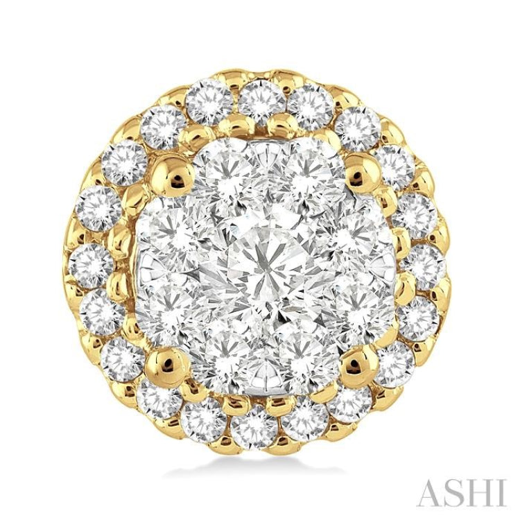 3/4 Ctw Lovebright Round Cut Diamond Earrings in 14K Yellow and White Gold 3/4 Ctw Lovebright Round Cut Diamond Earrings in 14K Yellow and White Gold