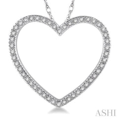 1/6 Ctw Heart Round Cut Diamond Pendant With Link Chain in 10K White Gold 1/6 Ctw Heart Round Cut Diamond Pendant With Link Chain in 10K White Gold