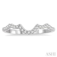 1/6 Ctw Curved Round Cut Diamond Wedding Band in 14K White Gold 1/6 Ctw Curved Round Cut Diamond Wedding Band in 14K White Gold