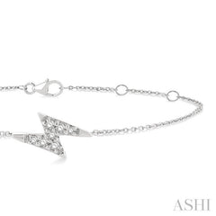 1/10 Ctw Petite Lightning Bolt Round Cut Diamond Fashion Bracelet in 10K White Gold 1/10 Ctw Petite Lightning Bolt Round Cut Diamond Fashion Bracelet in 10K White Gold