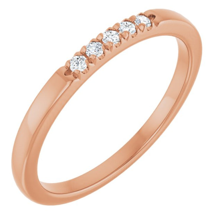 14K Rose .08 CTW Lab-Grown Diamond French-Set Anniversary Band 14K Rose .08 CTW Lab-Grown Diamond French-Set Anniversary Band