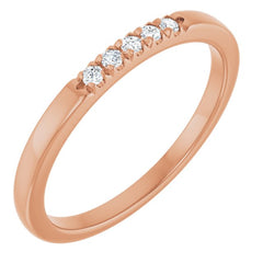 14K Rose .08 CTW Lab-Grown Diamond French-Set Anniversary Band 14K Rose .08 CTW Lab-Grown Diamond French-Set Anniversary Band