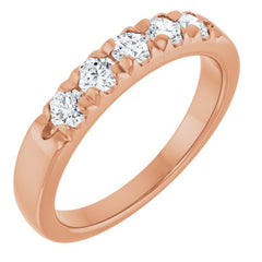 14K Rose 1/2 CTW Lab-Grown Diamond French-Set Anniversary Band 14K Rose 1/2 CTW Lab-Grown Diamond French-Set Anniversary Band