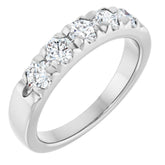 14K White 3/4 CTW Lab-Grown Diamond French-Set Anniversary Band