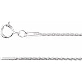 14K White 1 mm Wheat 20" Chain