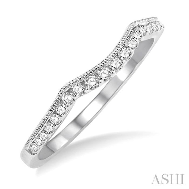 1/6 Ctw Round Cut Diamond Wedding Band in 14K White Gold 1/6 Ctw Round Cut Diamond Wedding Band in 14K White Gold