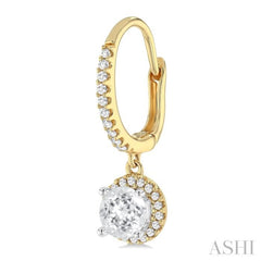 4 MM White Topaz and 1/5 Ctw Round Cut Diamond Semi-Precious Fashion Hoop Earrings in 14K Yellow and White Gold 4 MM White Topaz and 1/5 Ctw Round Cut Diamond Semi-Precious Fashion Hoop Earrings in 14K Yellow and White Gold