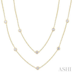 2 Ctw Bezel Set Round Cut Diamond Station Long Necklace in 14K Yellow Gold 2 Ctw Bezel Set Round Cut Diamond Station Long Necklace in 14K Yellow Gold
