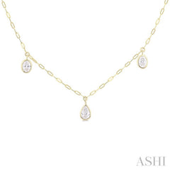 1 1/5 Ctw Bezel Set Mixed Diamond Cut Station Necklace in 14K Yellow Gold 1 1/5 Ctw Bezel Set Mixed Diamond Cut Station Necklace in 14K Yellow Gold