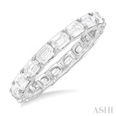 2 1/10 Ctw East-West Set Emerald Cut Diamond Eternity Wedding Band in 14K White Gold