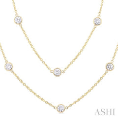3 Ctw Bezel Set Round Cut Diamond Station Long Necklace in 14K Yellow Gold 3 Ctw Bezel Set Round Cut Diamond Station Long Necklace in 14K Yellow Gold
