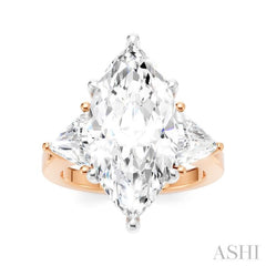 1 1/10 Ctw Marquise Shape Trillion and Round Cut Diamond Semi-Mount Engagement Ring in 14K Rose and White Gold 1 1/10 Ctw Marquise Shape Trillion and Round Cut Diamond Semi-Mount Engagement Ring in 14K Rose and White Gold