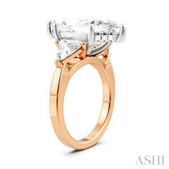 1 1/10 Ctw Marquise Shape Trillion and Round Cut Diamond Semi-Mount Engagement Ring in 14K Rose and White Gold 1 1/10 Ctw Marquise Shape Trillion and Round Cut Diamond Semi-Mount Engagement Ring in 14K Rose and White Gold