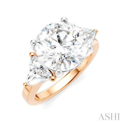 1 1/10 Ctw Circular Shape Trillion and Round Cut Diamond Semi-Mount Engagement Ring in 14K Rose and White Gold 1 1/10 Ctw Circular Shape Trillion and Round Cut Diamond Semi-Mount Engagement Ring in 14K Rose and White Gold