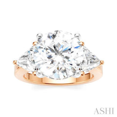 1 1/10 Ctw Circular Shape Trillion and Round Cut Diamond Semi-Mount Engagement Ring in 14K Rose and White Gold 1 1/10 Ctw Circular Shape Trillion and Round Cut Diamond Semi-Mount Engagement Ring in 14K Rose and White Gold