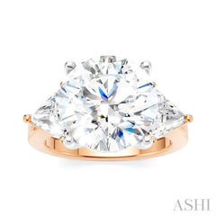 1 1/10 Ctw Circular Shape Trillion and Round Cut Diamond Semi-Mount Engagement Ring in 14K Rose and White Gold 1 1/10 Ctw Circular Shape Trillion and Round Cut Diamond Semi-Mount Engagement Ring in 14K Rose and White Gold
