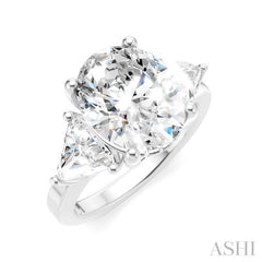 1 1/10 Ctw Oval Shape Trillion Cut & Round Cut Diamond Semi-Mount Engagement Ring in 14K White Gold 1 1/10 Ctw Oval Shape Trillion Cut & Round Cut Diamond Semi-Mount Engagement Ring in 14K White Gold