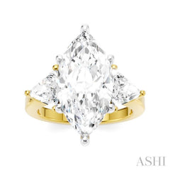1 1/10 Ctw Marquise Shape Trillion and Round Cut Diamond Semi-Mount Engagement Ring in 14K Yellow and White Gold 1 1/10 Ctw Marquise Shape Trillion and Round Cut Diamond Semi-Mount Engagement Ring in 14K Yellow and White Gold