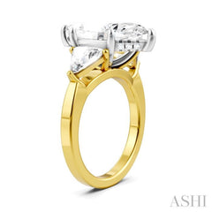 1 1/10 Ctw Marquise Shape Trillion and Round Cut Diamond Semi-Mount Engagement Ring in 14K Yellow and White Gold 1 1/10 Ctw Marquise Shape Trillion and Round Cut Diamond Semi-Mount Engagement Ring in 14K Yellow and White Gold