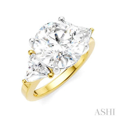 1 1/10 Ctw Circular Shape Trillion and Round Cut Diamond Semi-Mount Engagement Ring in 14K Yellow and White Gold 1 1/10 Ctw Circular Shape Trillion and Round Cut Diamond Semi-Mount Engagement Ring in 14K Yellow and White Gold
