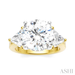 1 1/10 Ctw Circular Shape Trillion and Round Cut Diamond Semi-Mount Engagement Ring in 14K Yellow and White Gold 1 1/10 Ctw Circular Shape Trillion and Round Cut Diamond Semi-Mount Engagement Ring in 14K Yellow and White Gold
