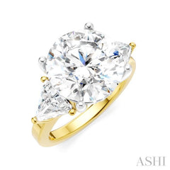 1 1/10 Ctw Circular Shape Trillion and Round Cut Diamond Semi-Mount Engagement Ring in 14K Yellow and White Gold 1 1/10 Ctw Circular Shape Trillion and Round Cut Diamond Semi-Mount Engagement Ring in 14K Yellow and White Gold