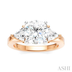 1/2 Ctw Circular Shape Trillion and Round Cut Diamond Semi-Mount Engagement Ring in 14K Rose and White Gold 1/2 Ctw Circular Shape Trillion and Round Cut Diamond Semi-Mount Engagement Ring in 14K Rose and White Gold