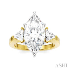 1/2 Ctw Marquise Shape Trillion and Round Cut Diamond Semi-Mount Engagement Ring in 14K Yellow and White Gold 1/2 Ctw Marquise Shape Trillion and Round Cut Diamond Semi-Mount Engagement Ring in 14K Yellow and White Gold