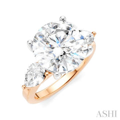 1 1/10 Ctw Tri-Mount Circular Shape Center Pear and Round Cut Diamond Semi-Mount Engagement Ring in 14K Rose and White Gold 1 1/10 Ctw Tri-Mount Circular Shape Center Pear and Round Cut Diamond Semi-Mount Engagement Ring in 14K Rose and White Gold