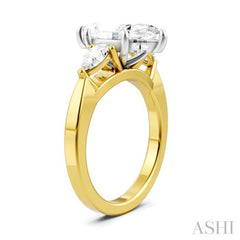 1/2 Ctw Tri-Mount Marquise Shape Center Pear and Round Cut Diamond Semi-Mount Engagement Ring in 14K Yellow and White Gold 1/2 Ctw Tri-Mount Marquise Shape Center Pear and Round Cut Diamond Semi-Mount Engagement Ring in 14K Yellow and White Gold