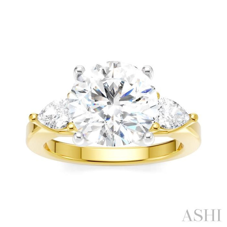 1/2 Ctw Tri-Mount Circular Shape Center Pear and Round Cut Diamond Semi-Mount Engagement Ring in 14K Yellow and White Gold 1/2 Ctw Tri-Mount Circular Shape Center Pear and Round Cut Diamond Semi-Mount Engagement Ring in 14K Yellow and White Gold