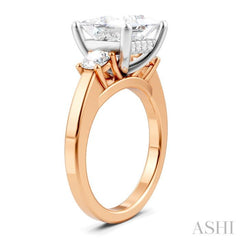 1/2 Ctw Tri-Mount Princess Shape Round Cut Diamond Semi-Mount Engagement Ring in 14K Rose and White Gold 1/2 Ctw Tri-Mount Princess Shape Round Cut Diamond Semi-Mount Engagement Ring in 14K Rose and White Gold