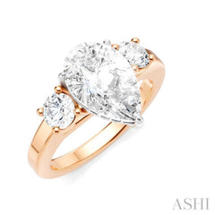 1/2 Ctw Tri-Mount Pear Shape Round Cut Diamond Semi-Mount Engagement Ring in 14K Rose and White Gold 1/2 Ctw Tri-Mount Pear Shape Round Cut Diamond Semi-Mount Engagement Ring in 14K Rose and White Gold