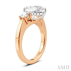 1/2 Ctw Tri-Mount Pear Shape Round Cut Diamond Semi-Mount Engagement Ring in 14K Rose and White Gold 1/2 Ctw Tri-Mount Pear Shape Round Cut Diamond Semi-Mount Engagement Ring in 14K Rose and White Gold