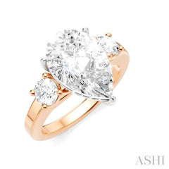 1/2 Ctw Tri-Mount Pear Shape Round Cut Diamond Semi-Mount Engagement Ring in 14K Rose and White Gold 1/2 Ctw Tri-Mount Pear Shape Round Cut Diamond Semi-Mount Engagement Ring in 14K Rose and White Gold