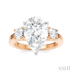 1/2 Ctw Tri-Mount Pear Shape Round Cut Diamond Semi-Mount Engagement Ring in 14K Rose and White Gold 1/2 Ctw Tri-Mount Pear Shape Round Cut Diamond Semi-Mount Engagement Ring in 14K Rose and White Gold