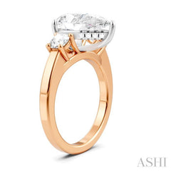 1/2 Ctw Tri-Mount Pear Shape Round Cut Diamond Semi-Mount Engagement Ring in 14K Rose and White Gold 1/2 Ctw Tri-Mount Pear Shape Round Cut Diamond Semi-Mount Engagement Ring in 14K Rose and White Gold