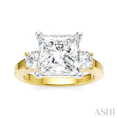 1/2 Ctw Tri-Mount Princess Shape Round Cut Diamond Semi-Mount Engagement Ring in 14K Yellow and White Gold 1/2 Ctw Tri-Mount Princess Shape Round Cut Diamond Semi-Mount Engagement Ring in 14K Yellow and White Gold
