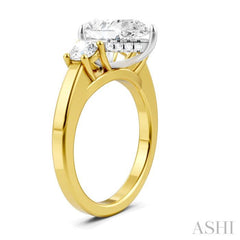 1/2 Ctw Tri-Mount Pear Shape Round Cut Diamond Semi-Mount Engagement Ring in 14K Yellow and White Gold 1/2 Ctw Tri-Mount Pear Shape Round Cut Diamond Semi-Mount Engagement Ring in 14K Yellow and White Gold