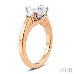 1/4 Ctw Tri-Mount Princess Shape Round Cut Diamond Semi-Mount Engagement Ring in 14K Rose and White Gold 1/4 Ctw Tri-Mount Princess Shape Round Cut Diamond Semi-Mount Engagement Ring in 14K Rose and White Gold