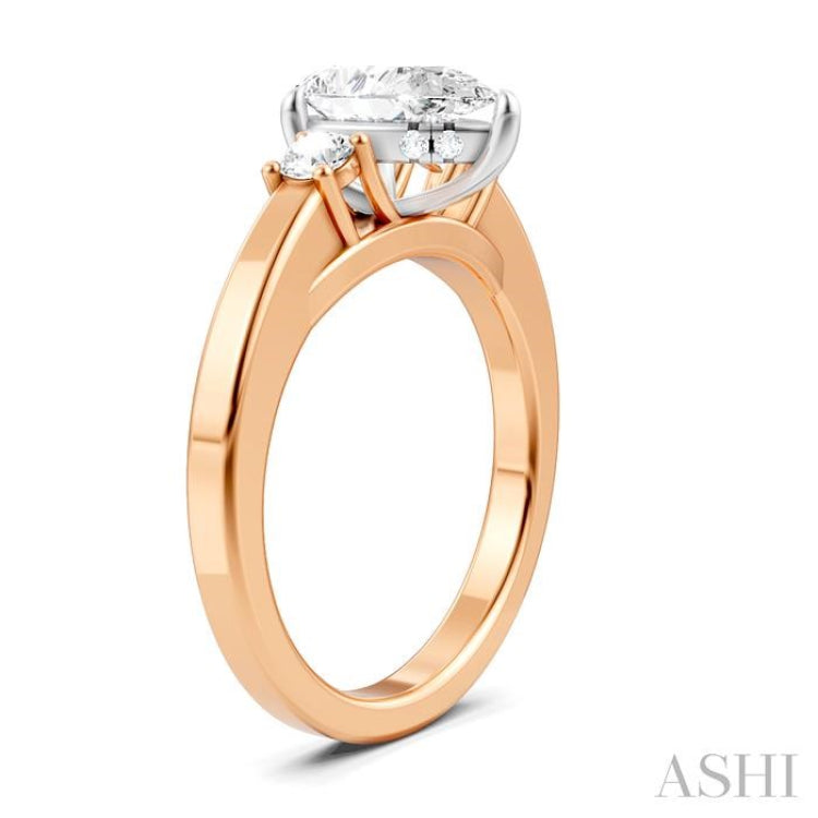 1/4 Ctw Tri-Mount Pear Shape Round Cut Diamond Semi-Mount Engagement Ring in 14K Rose and White Gold 1/4 Ctw Tri-Mount Pear Shape Round Cut Diamond Semi-Mount Engagement Ring in 14K Rose and White Gold