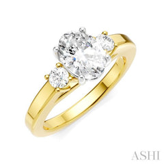 1/4 Ctw Tri-Mount Past, Present and Future Oval Shape Center Round Cut Diamond Semi-Mount Engagement Ring in 14K Yellow and White Gold 1/4 Ctw Tri-Mount Past, Present and Future Oval Shape Center Round Cut Diamond Semi-Mount Engagement Ring in 14K Yellow and White Gold