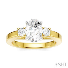 1/4 Ctw Tri-Mount Past, Present and Future Oval Shape Center Round Cut Diamond Semi-Mount Engagement Ring in 14K Yellow and White Gold 1/4 Ctw Tri-Mount Past, Present and Future Oval Shape Center Round Cut Diamond Semi-Mount Engagement Ring in 14K Yellow and White Gold