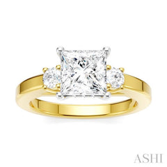1/4 Ctw Tri-Mount Princess Shape Round Cut Diamond Semi-Mount Engagement Ring in 14K Yellow and White Gold 1/4 Ctw Tri-Mount Princess Shape Round Cut Diamond Semi-Mount Engagement Ring in 14K Yellow and White Gold