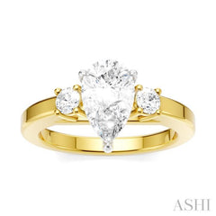 1/4 Ctw Tri-Mount Pear Shape Round Cut Diamond Semi-Mount Engagement Ring in 14K Yellow and White Gold 1/4 Ctw Tri-Mount Pear Shape Round Cut Diamond Semi-Mount Engagement Ring in 14K Yellow and White Gold