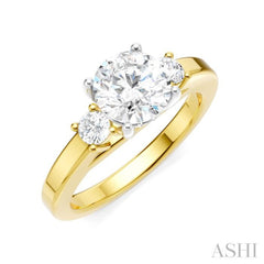 1/4 Ctw Tri-Mount Past, Present and Future Round Cut Diamond Semi-Mount Engagement Ring in 14K Yellow and White Gold 1/4 Ctw Tri-Mount Past, Present and Future Round Cut Diamond Semi-Mount Engagement Ring in 14K Yellow and White Gold