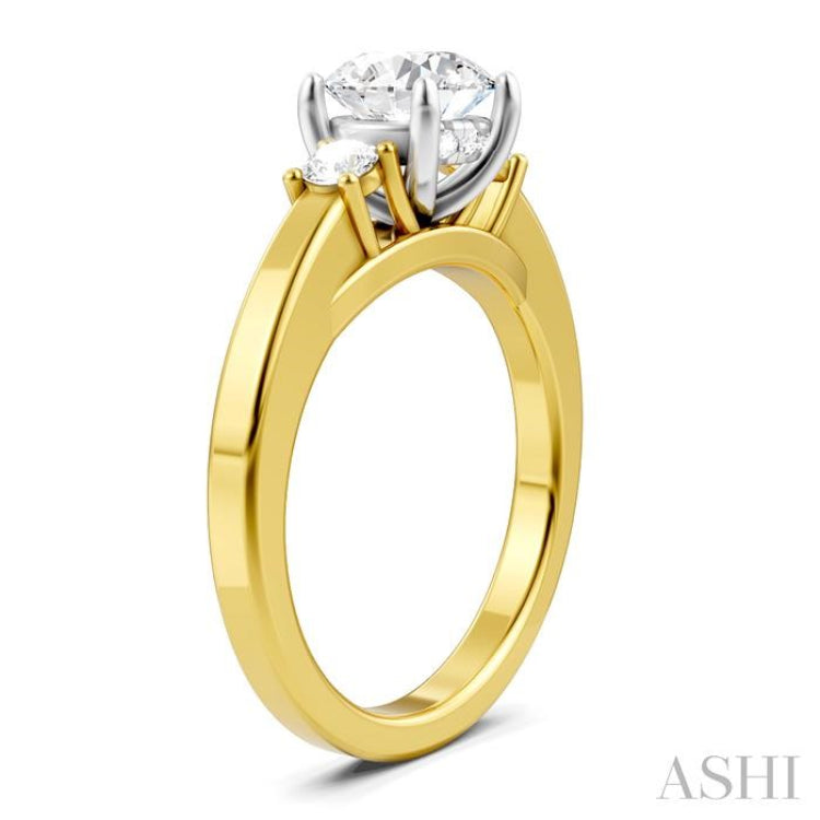 1/4 Ctw Tri-Mount Past, Present and Future Round Cut Diamond Semi-Mount Engagement Ring in 14K Yellow and White Gold 1/4 Ctw Tri-Mount Past, Present and Future Round Cut Diamond Semi-Mount Engagement Ring in 14K Yellow and White Gold