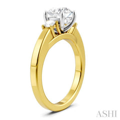 1/4 Ctw Tri-Mount Past, Present and Future Round Cut Diamond Semi-Mount Engagement Ring in 14K Yellow and White Gold 1/4 Ctw Tri-Mount Past, Present and Future Round Cut Diamond Semi-Mount Engagement Ring in 14K Yellow and White Gold