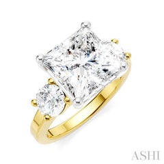 1 1/10 Ctw Tri-Mount Princess Shape Round Cut Diamond Semi-Mount Engagement Ring in 14K Yellow and White Gold 1 1/10 Ctw Tri-Mount Princess Shape Round Cut Diamond Semi-Mount Engagement Ring in 14K Yellow and White Gold