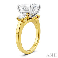 1 1/10 Ctw Tri-Mount Princess Shape Round Cut Diamond Semi-Mount Engagement Ring in 14K Yellow and White Gold 1 1/10 Ctw Tri-Mount Princess Shape Round Cut Diamond Semi-Mount Engagement Ring in 14K Yellow and White Gold